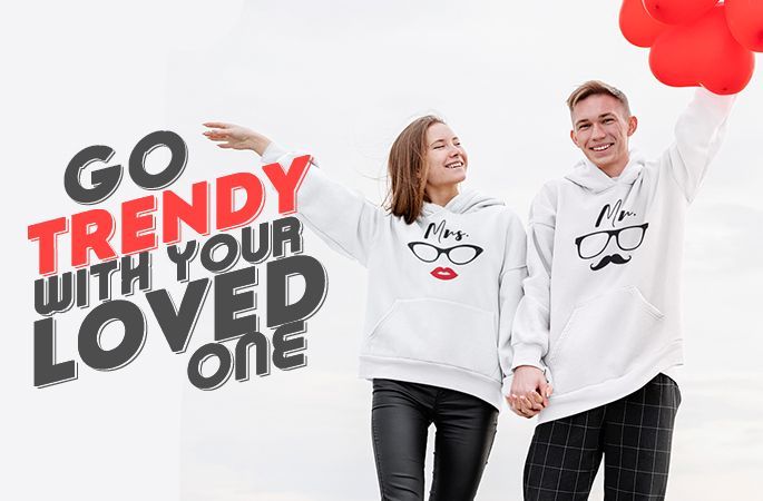 Go trendy with your loved one - -matching couple hoodies - Punjabi Adda
