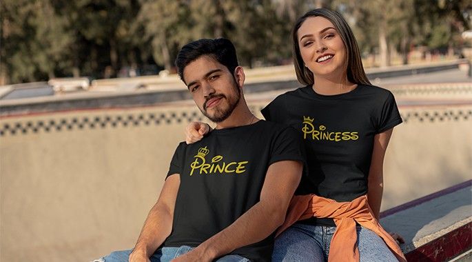Prince Princess - matching couple t shirt - punjabi adda