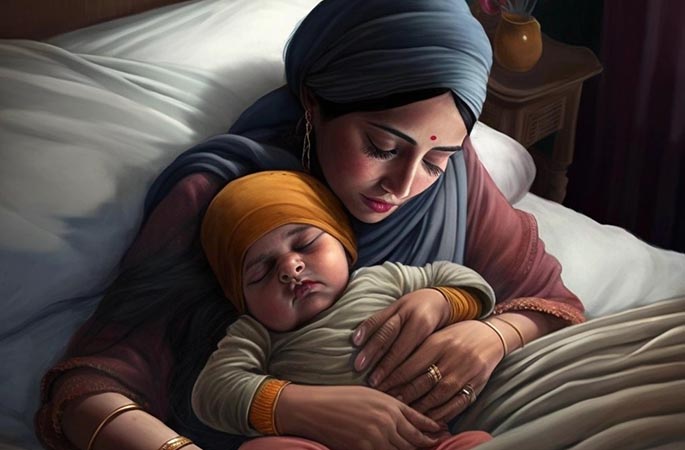 AI Generated Image A Sikh Mother Telling Stories About Vast History To His Son - Punjabi Adda Blog