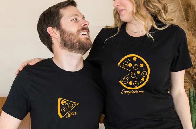 pizza slice - couple t shirts - punjabi adda blog